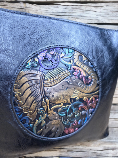 Elephant top zip handbag