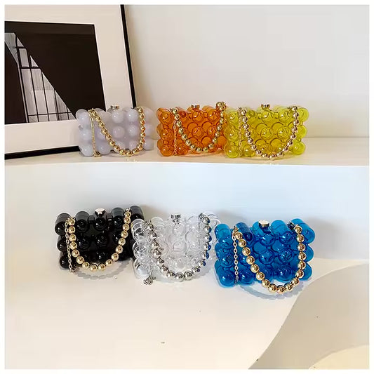 Acrylic all body ball designed clutch bag