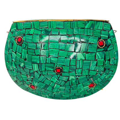 Hand painted metallic clutch