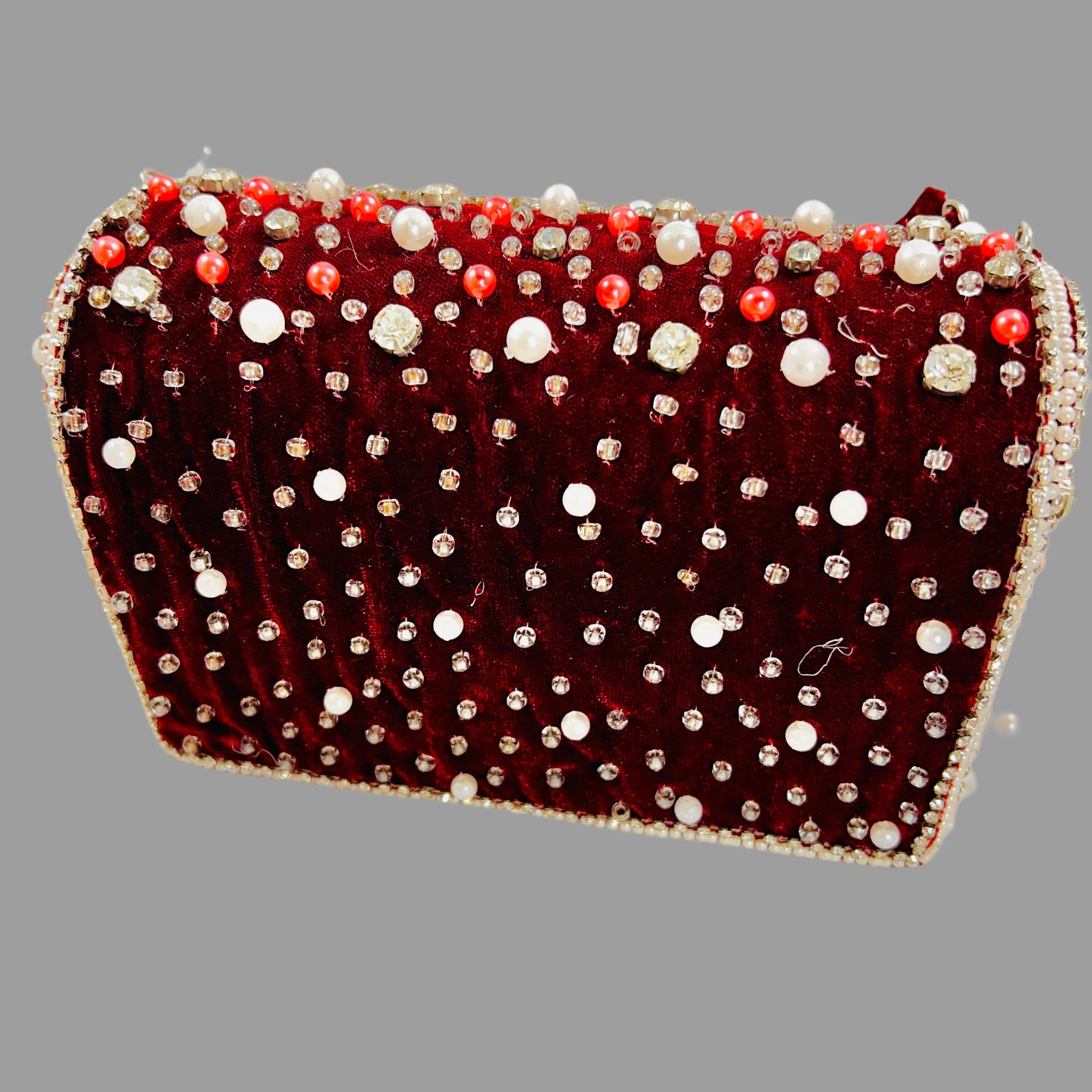 Bridal heavy work bag with pearl tessle