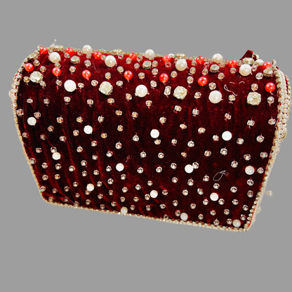 Bridal heavy work bag with pearl tessle