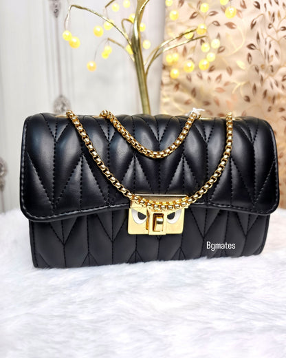 Soft leather shiny shoulder bag