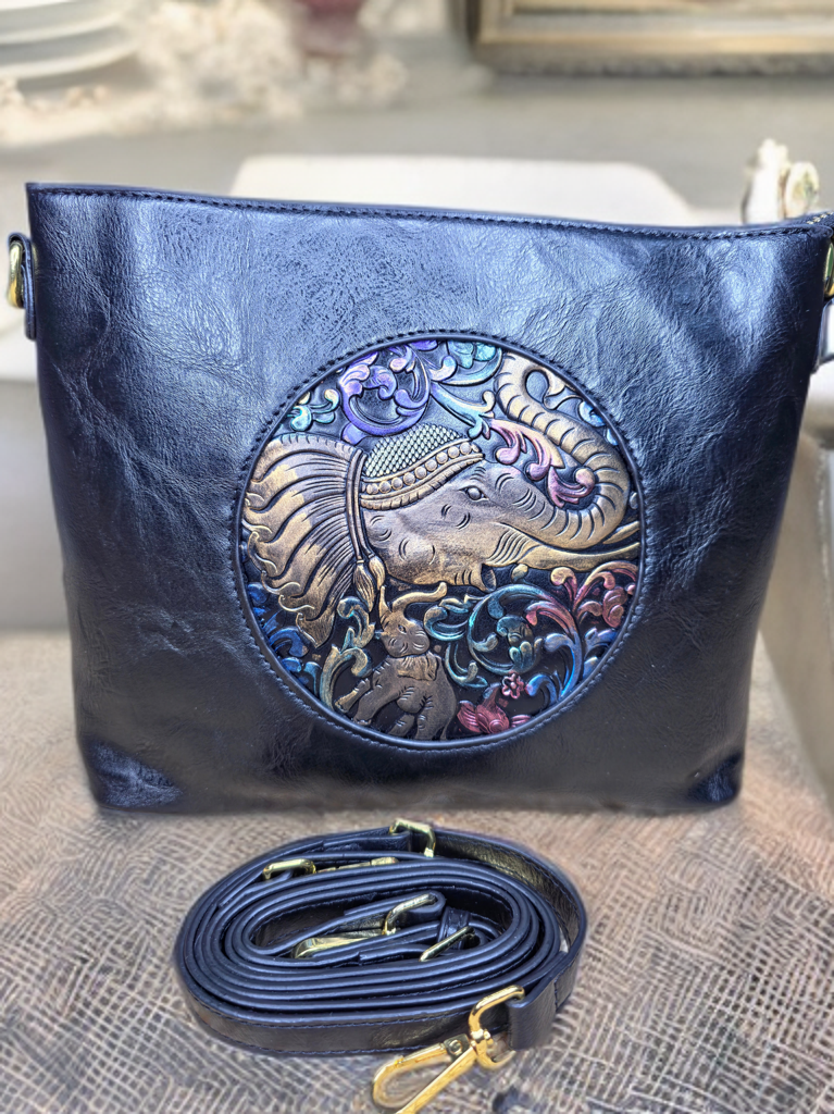 Elephant top zip handbag