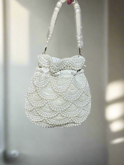 White pearl Potli