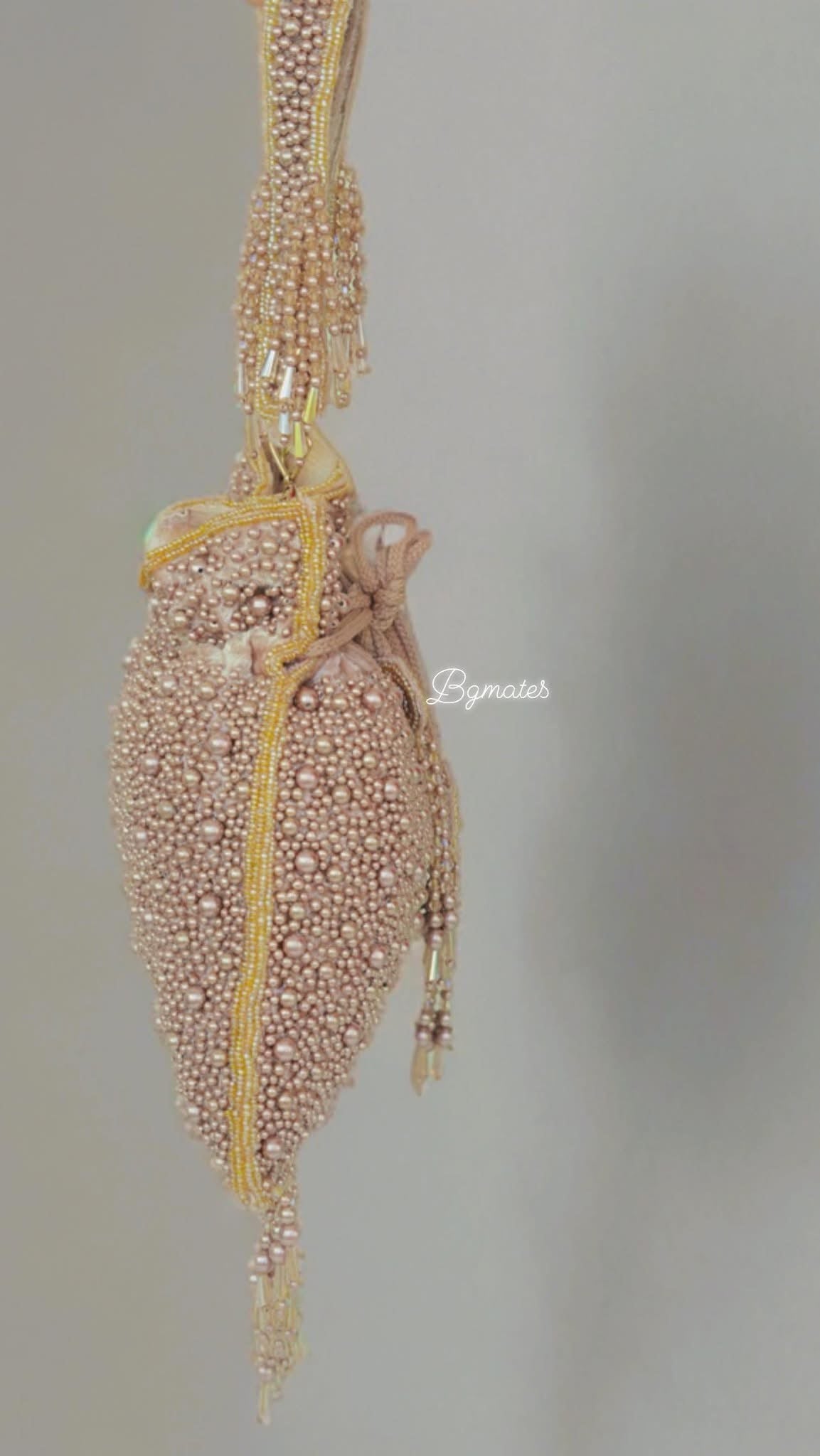 Designer tessle Beads with pearl embroidery  Potli bag