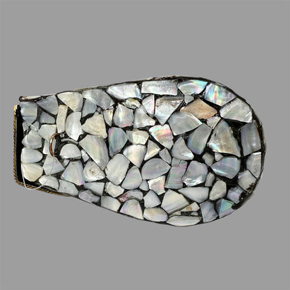 Marble finish metallic clutch
