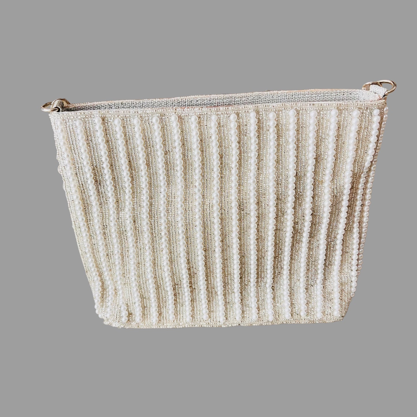 Shell bag with pearl work