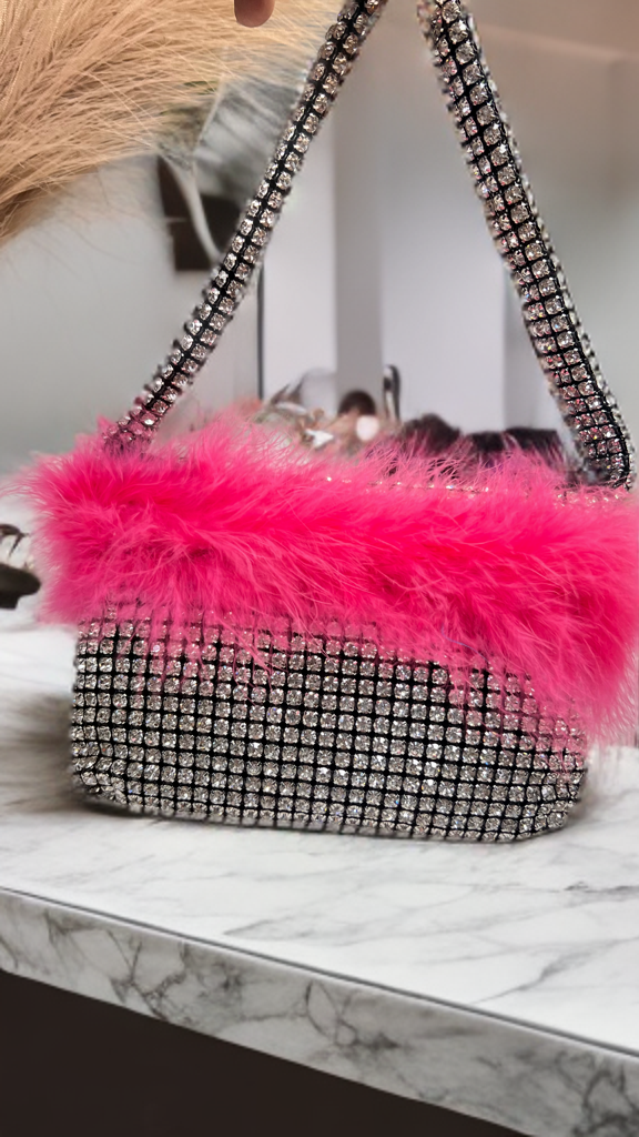 Rhinestone feather bag