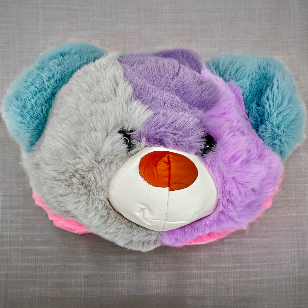 Kids soft fur teddy face bag pack