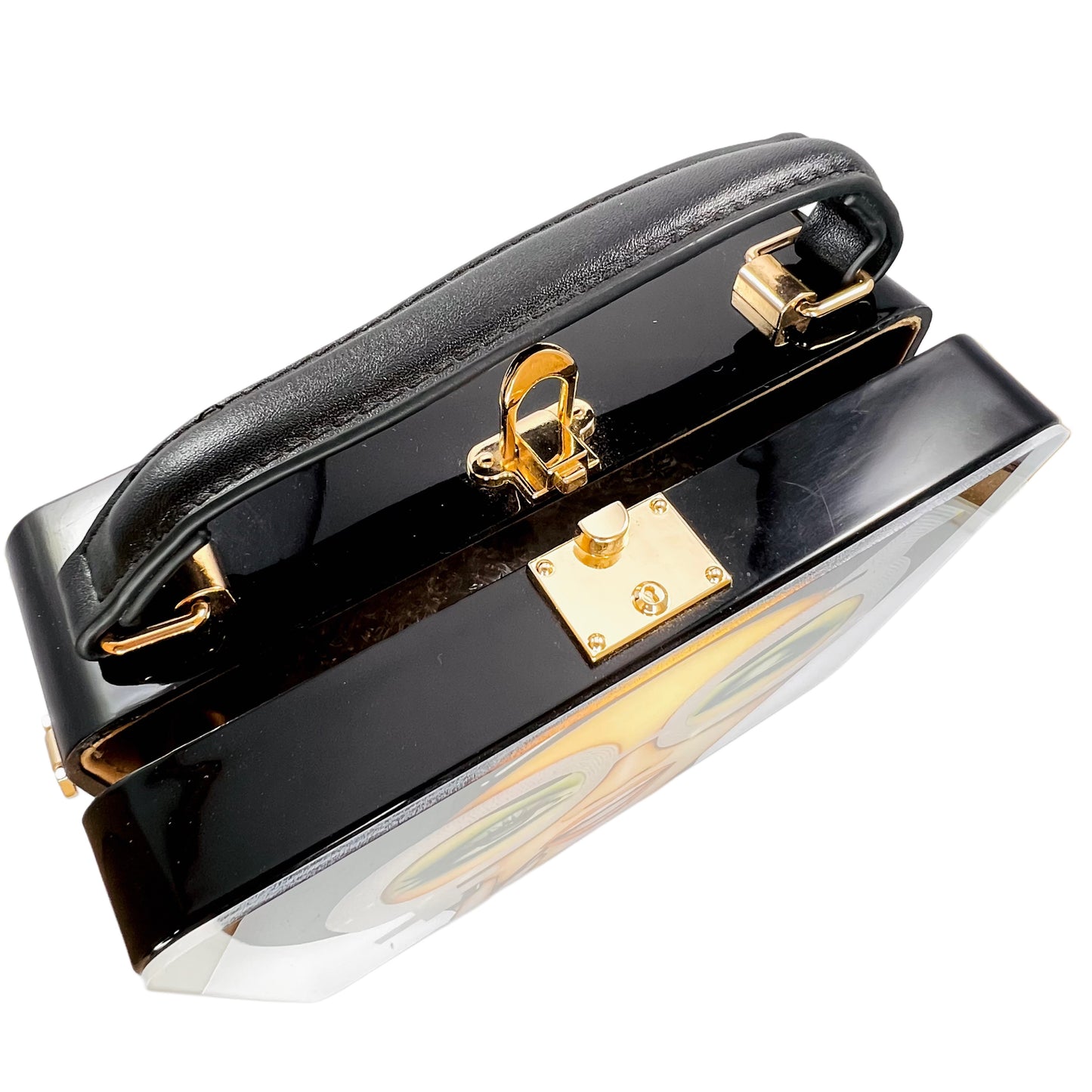 Women funky 3D lady face acrylic shoulder bag