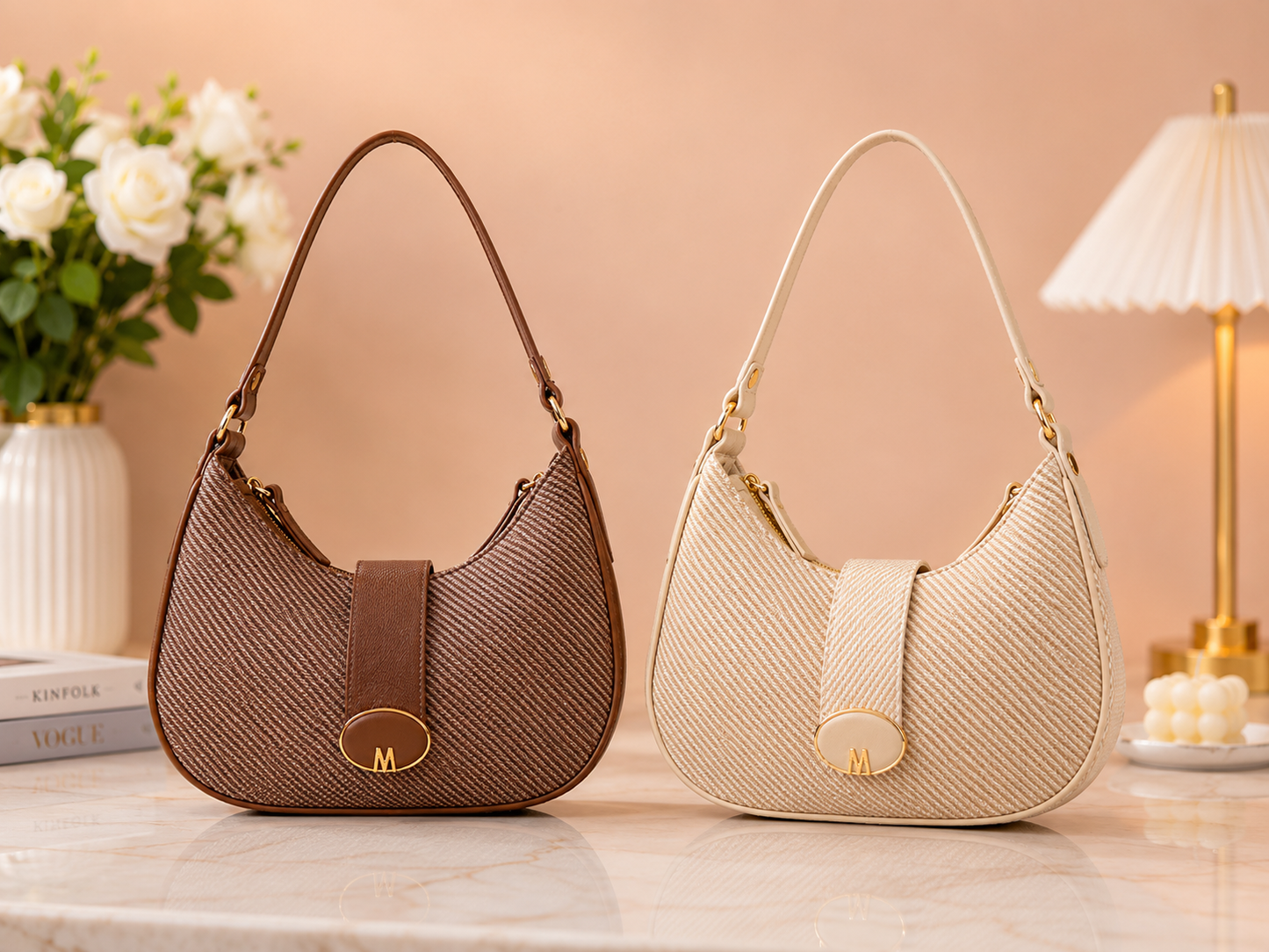BGMATES Textured Hobo Shoulder Bag for Women