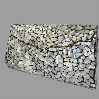 Marble finish metallic clutch