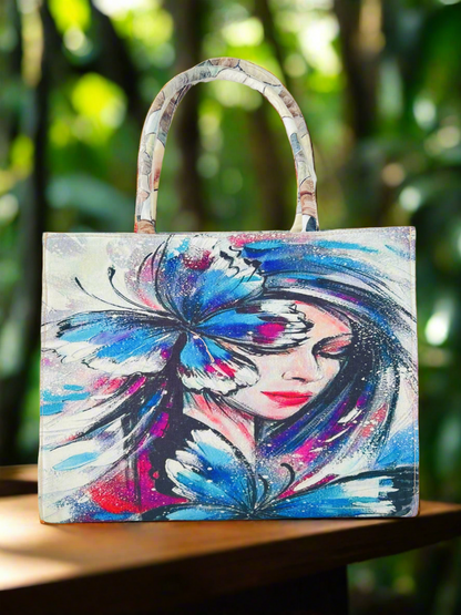 Girl Face Printed Tote Bag