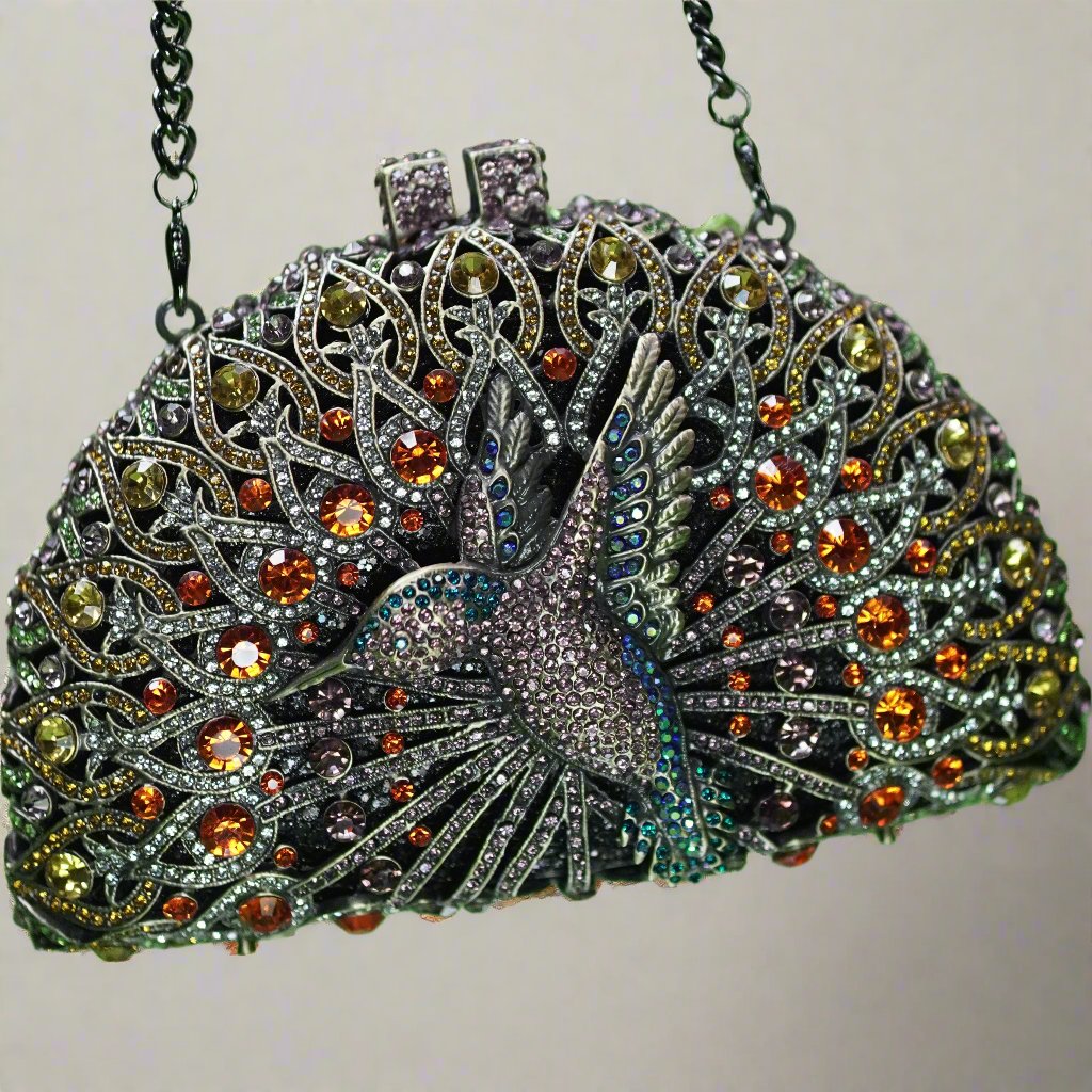 Crystal clutch- peacock