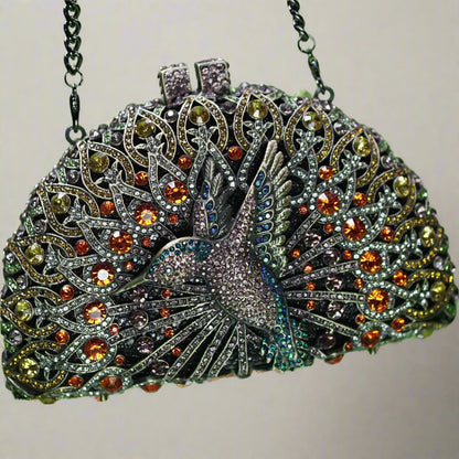 Crystal clutch- peacock