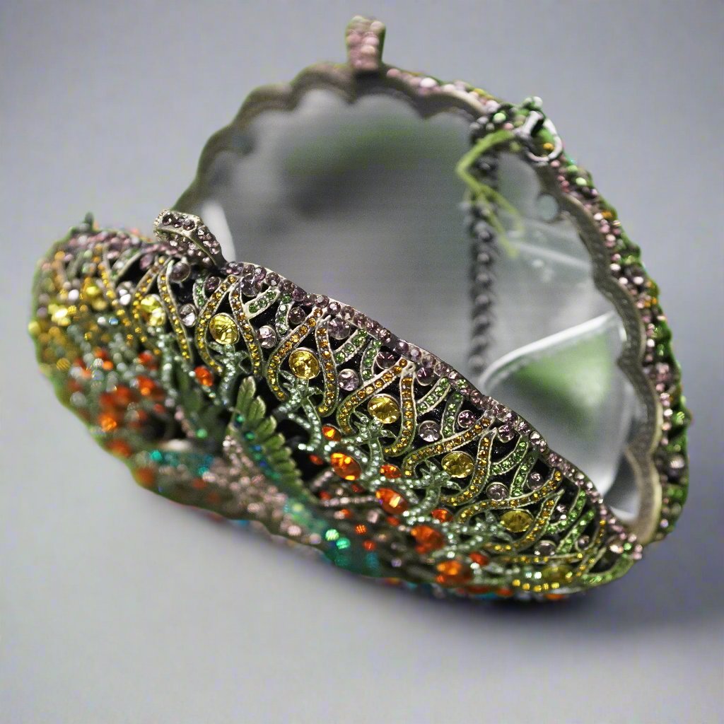 Crystal clutch- peacock