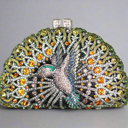 Crystal clutch- peacock