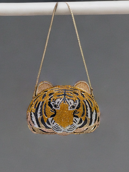 Crystal clutch - tiger face