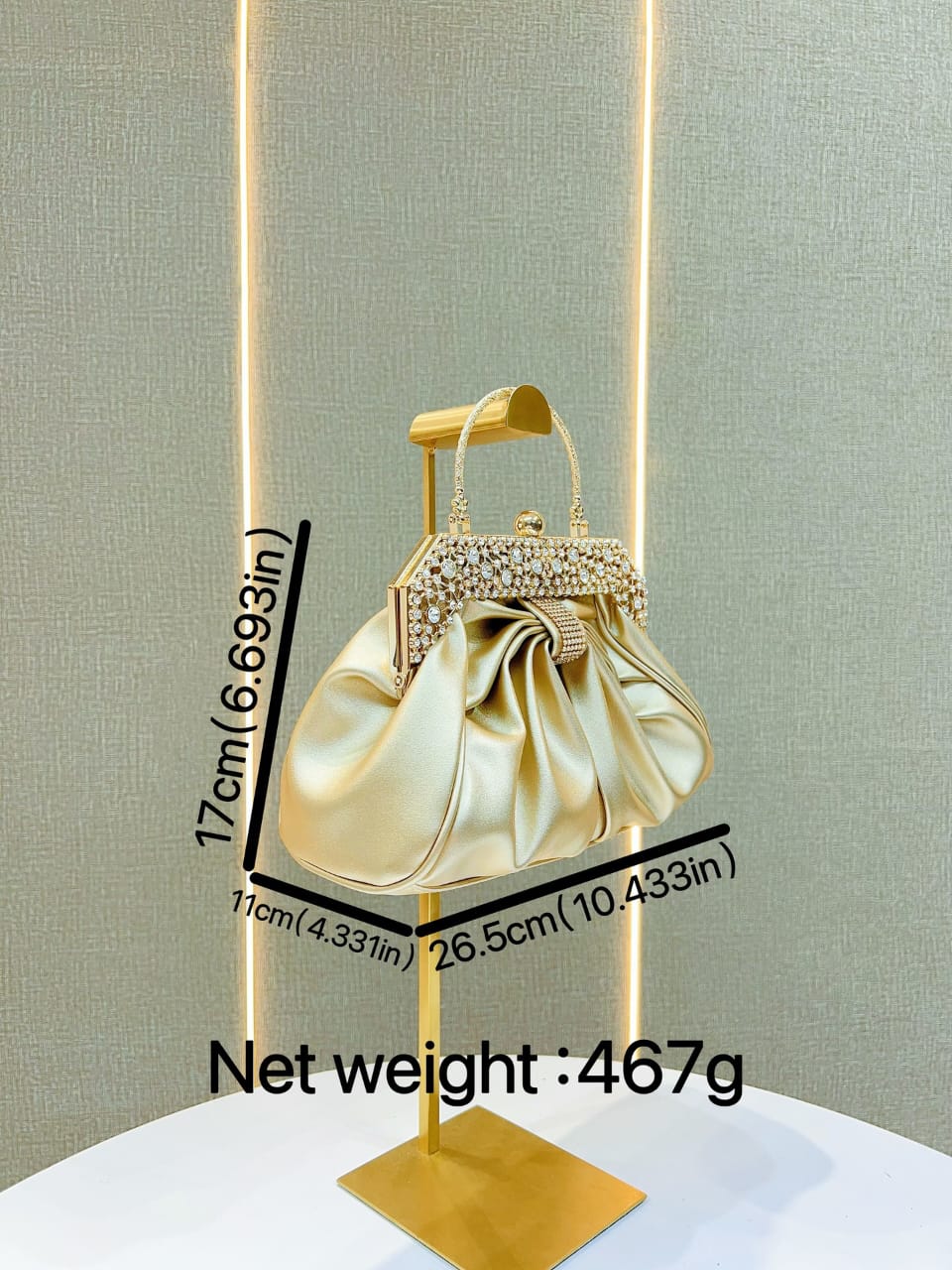 Golden party wear clutch bag