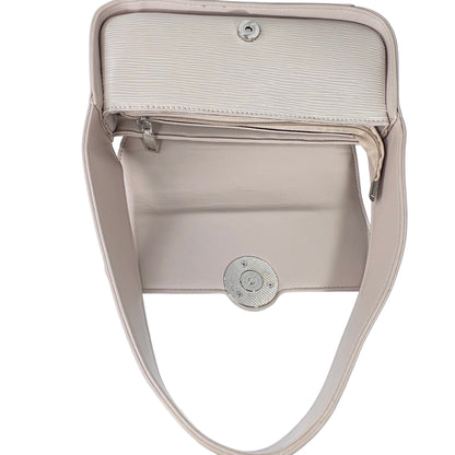 Striped Beige leather shoulder bag