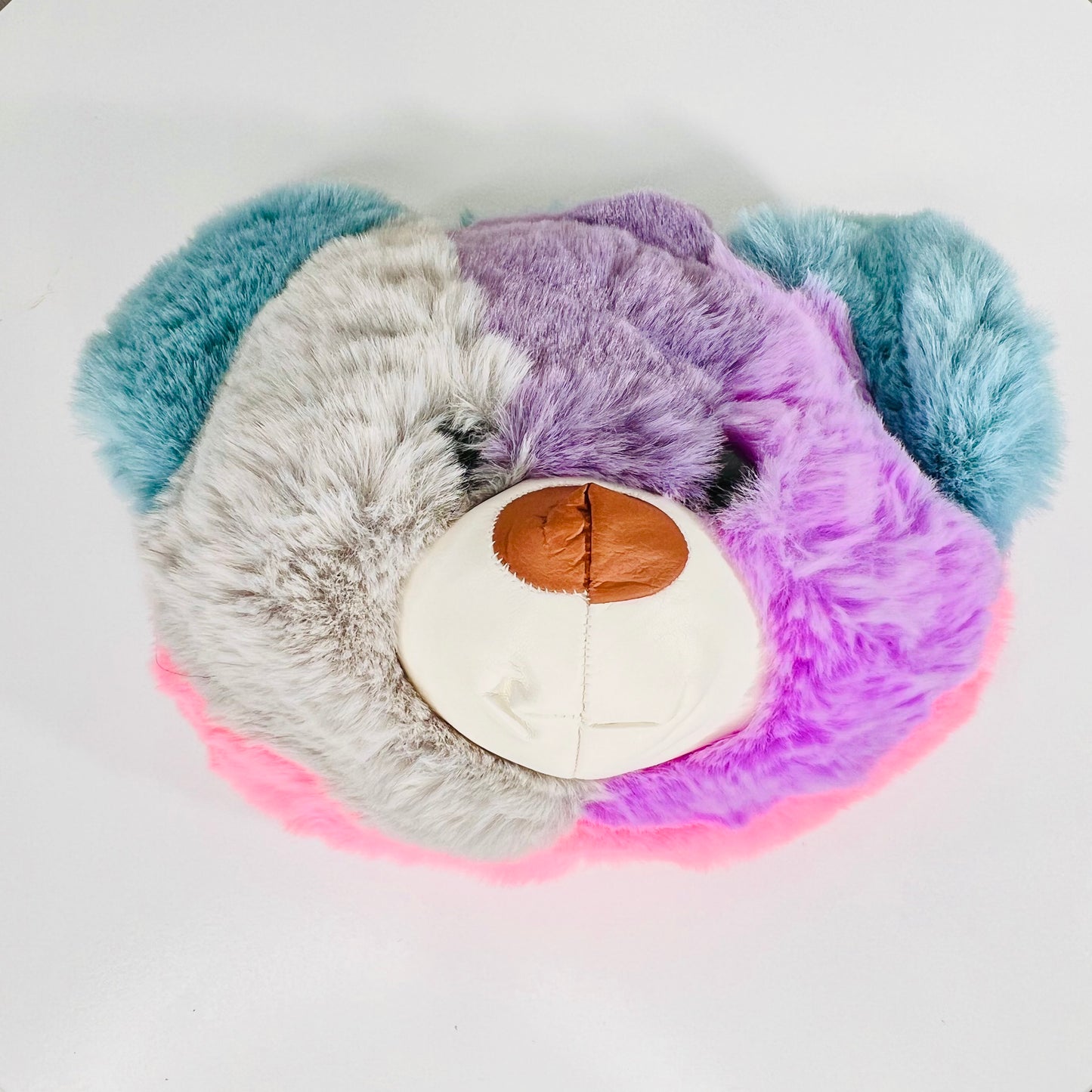 Kids soft fur teddy face bag pack