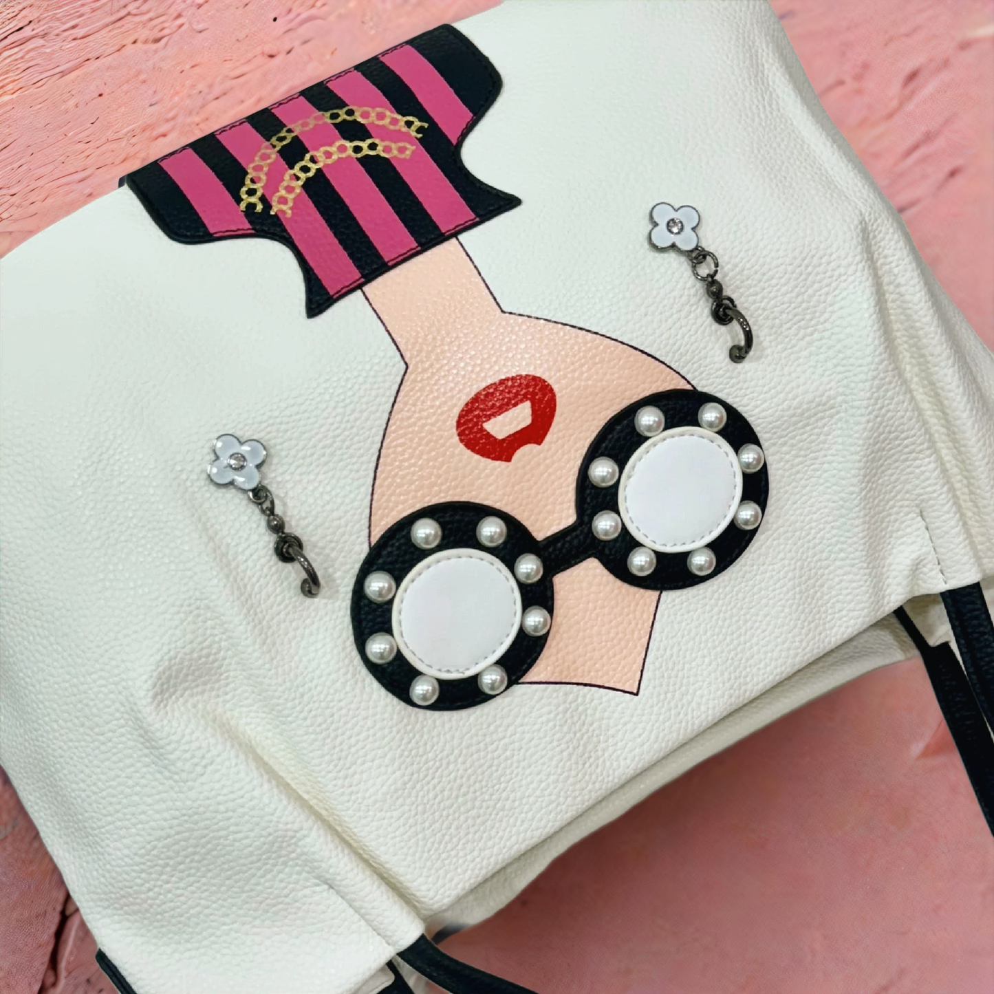 3D Girl Face Funky Tote Bag