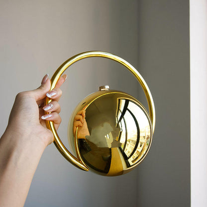 Elegant Golden Sphere Evening Clutch with Ring Handle