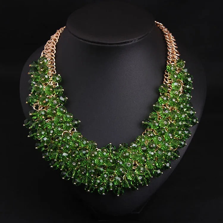 American Vintage Simple Diamond Artificial Bridal Jewellery Sets with Water Drop Link Chain
