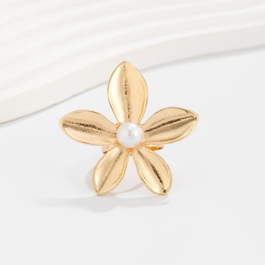 Designer Metal Adjustable Cute Bowknot Flower Ring for Women Elegant Lady Daily Stacked Finger Rings Fashion Jewelry Accessories