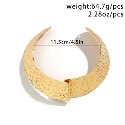 SHIXIN African Exaggerated Fold Metal Wire Open Torques Choker Necklace Women Gold Adjustable Chain Grunge Jewelry Punk Men