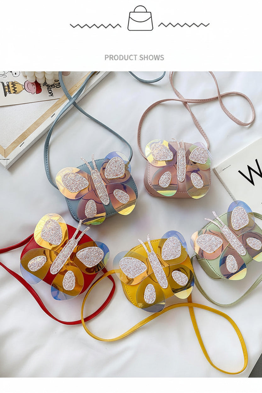 Sparkling Butterfly Mini Crossbody Bags for Kids - Iridescent