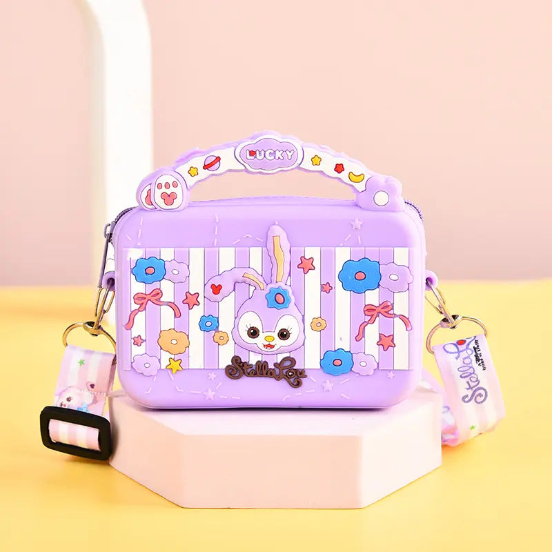 Cartoon Silicone Kids Coin Purse Cross-backpack Adjustable Shoulder Bag Small Gift Bag