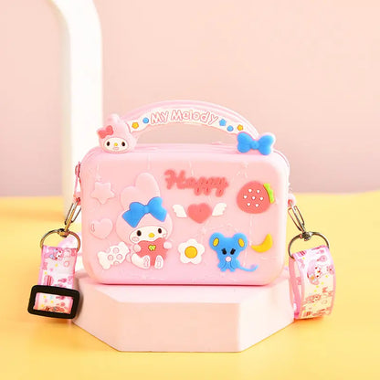 Cartoon Silicone Kids Coin Purse Cross-backpack Adjustable Shoulder Bag Small Gift Bag