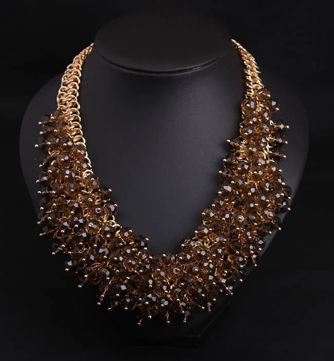 American Vintage Simple Diamond Artificial Bridal Jewellery Sets with Water Drop Link Chain
