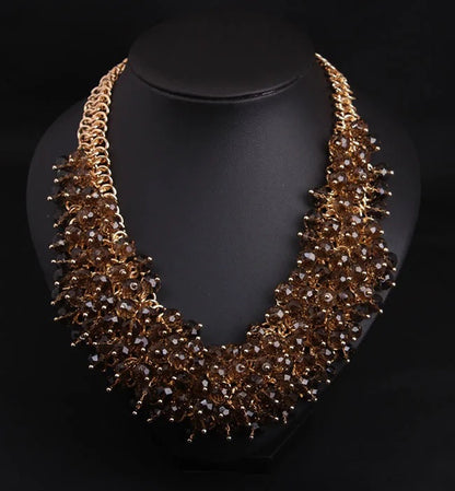 American Vintage Simple Diamond Artificial Bridal Jewellery Sets with Water Drop Link Chain