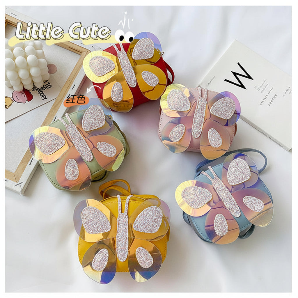 Sparkling Butterfly Mini Crossbody Bags for Kids - Iridescent