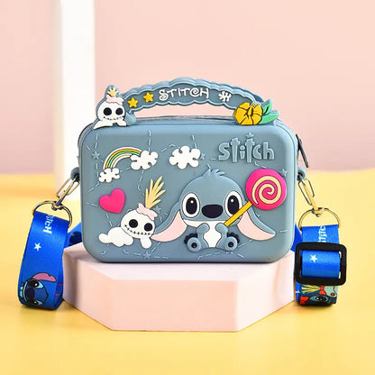 Cartoon Silicone Kids Coin Purse Cross-backpack Adjustable Shoulder Bag Small Gift Bag