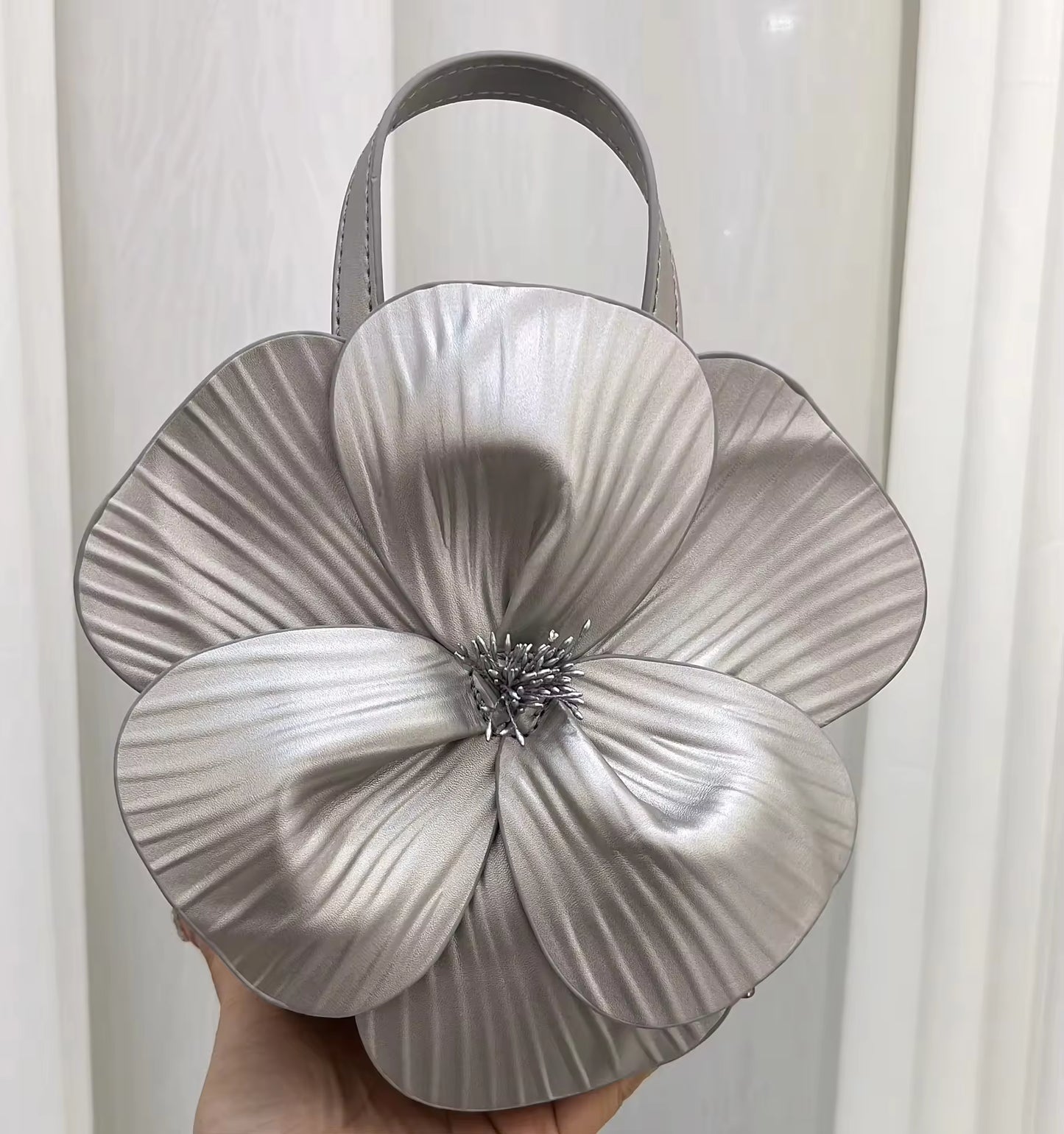 Elegant 3D Flower Mini Handbag with Chain Strap