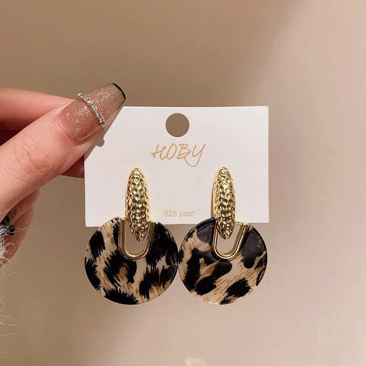Geometric Acrylic Fashion Statement Drop Earrings Women Vintage Resin Oval Square Round Dangle Earring