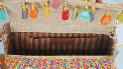 Multi classy mirrorred tessle clutch