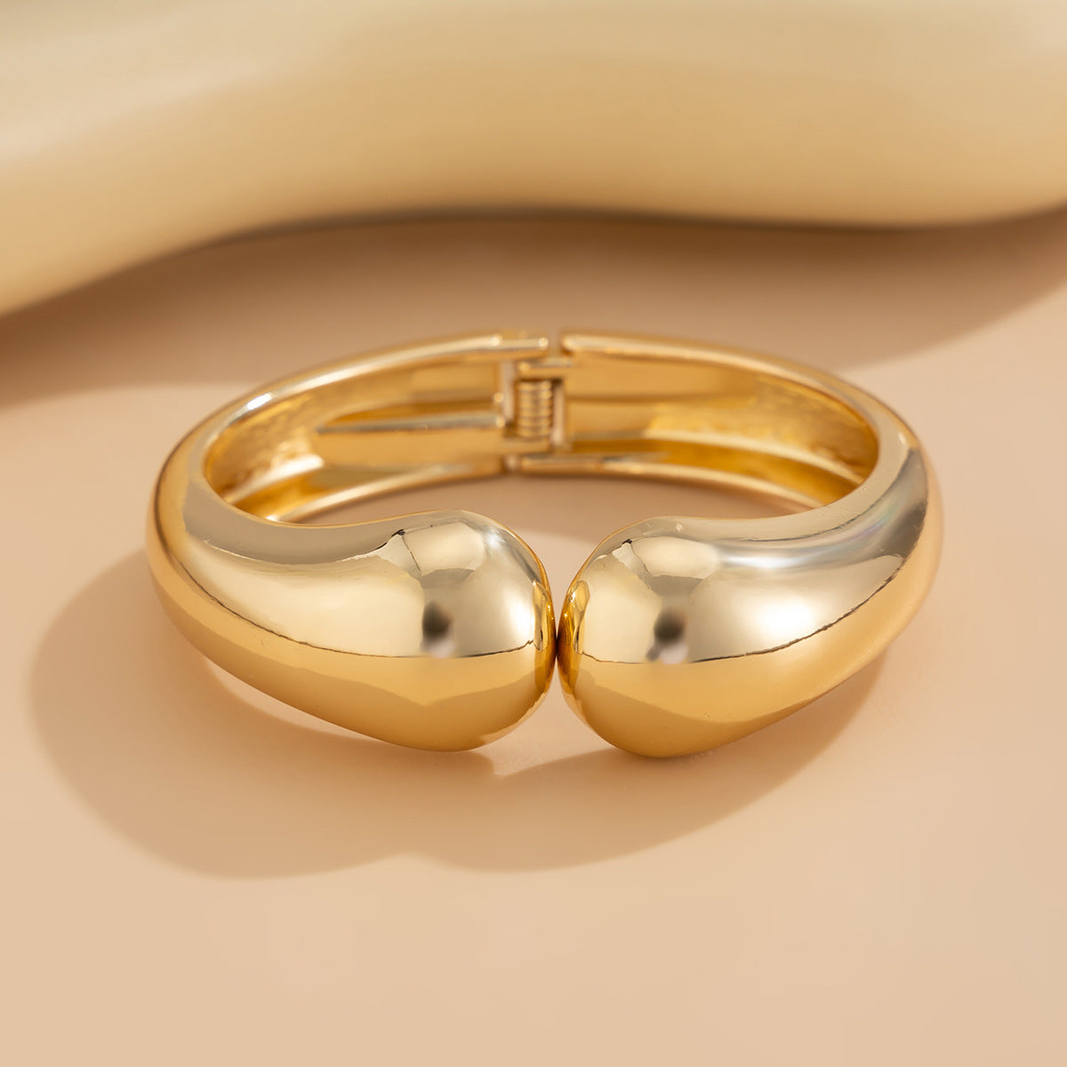 Bold Gold-Tone Statement Cuff Bracelet for Women – Designer Chunky Bangle Jewelry