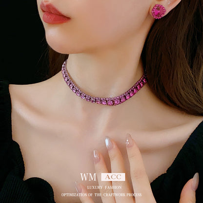 Glamorous Multi-Row Crystal Choker Set | Statement Prom & Party Jewelry