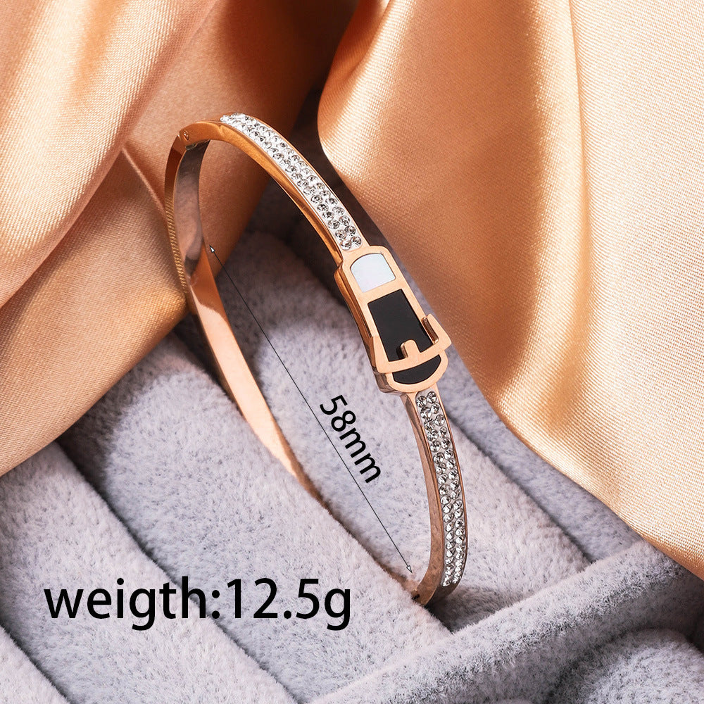 The Modern Bangle Collection: Chic Stainless Steel & Crystal Bracelets