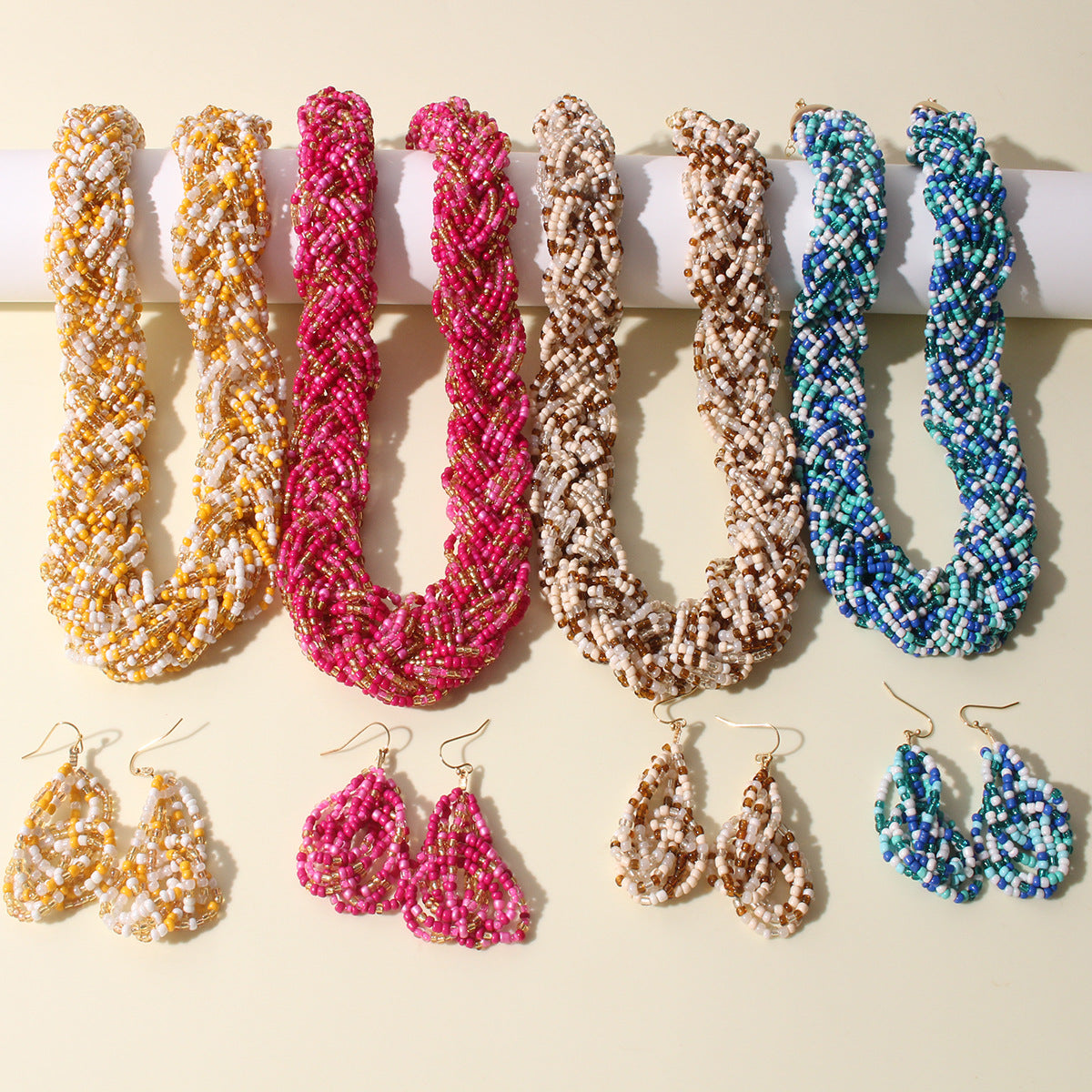 Chunky Beaded Necklace & Earring Sets | Boho Jewelry