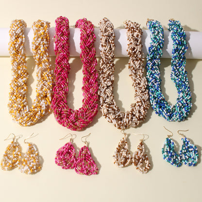 Chunky Beaded Necklace & Earring Sets | Boho Jewelry