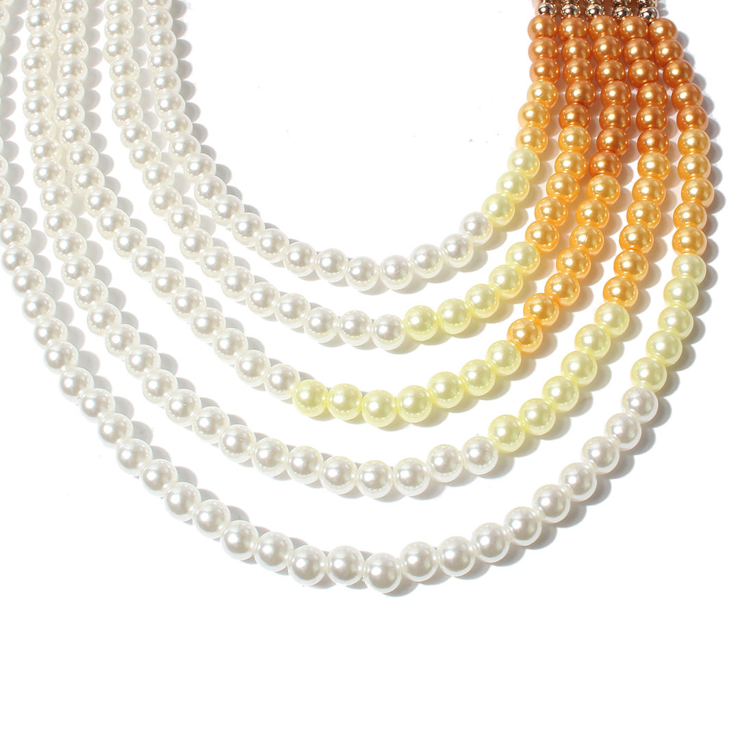 Elegant Multi-Layered Pearl Necklace for Women – Golden & Blue Designer Jewelry for Sarees and Parties