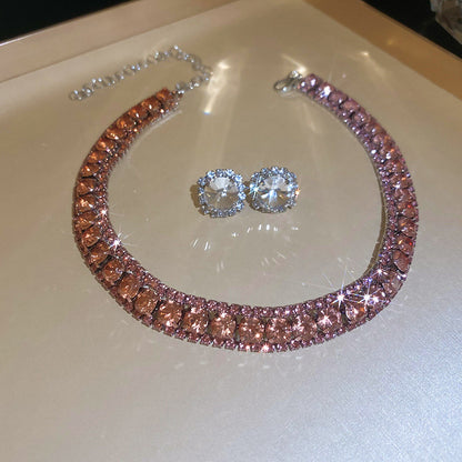 Glamorous Multi-Row Crystal Choker Set | Statement Prom & Party Jewelry