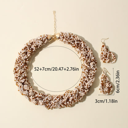 Chunky Beaded Necklace & Earring Sets | Boho Jewelry