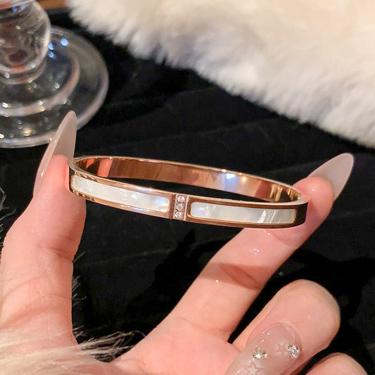 The Modern Bangle Collection: Chic Stainless Steel & Crystal Bracelets