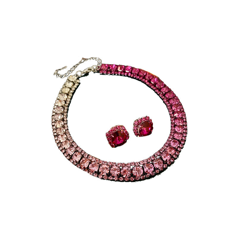 Glamorous Multi-Row Crystal Choker Set | Statement Prom & Party Jewelry